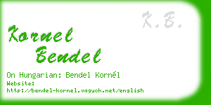 kornel bendel business card